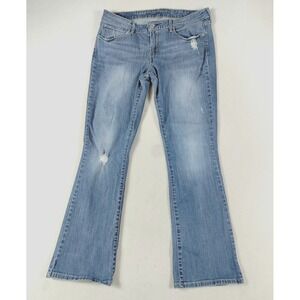 Levis Demi Curve Jeans Womens 31 Blue Low Rise Bootcut Distressed Westerncore